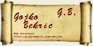 Gojko Bekrić vizit kartica